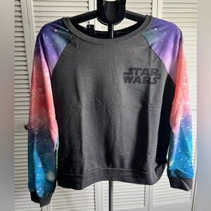 Star Wars Black and Galaxy Women's Top